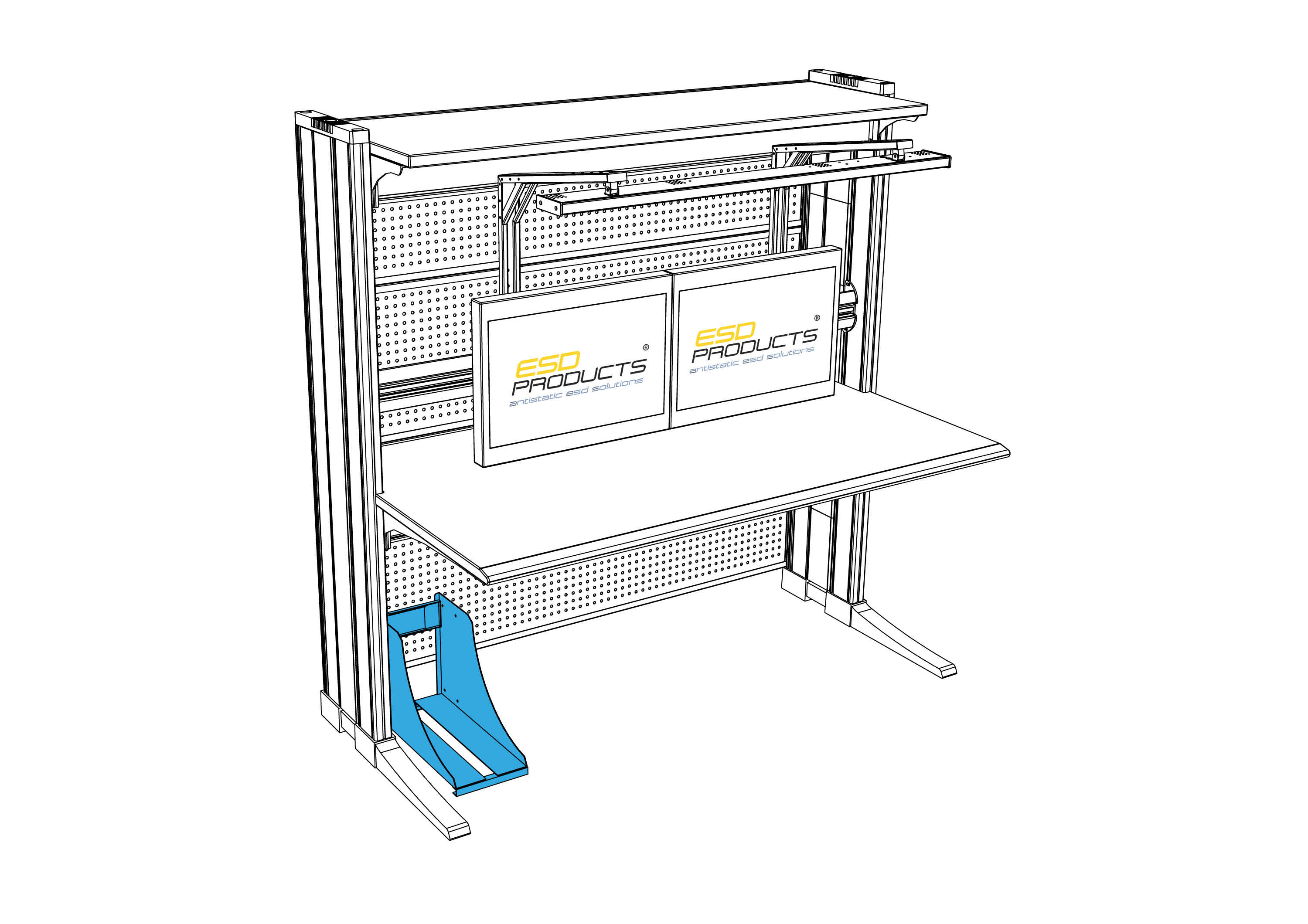 AES ESD PC Holder Sideway for ESD Workstations AES Oscar 2-level 04.208.078.1 Elicon p.29 1